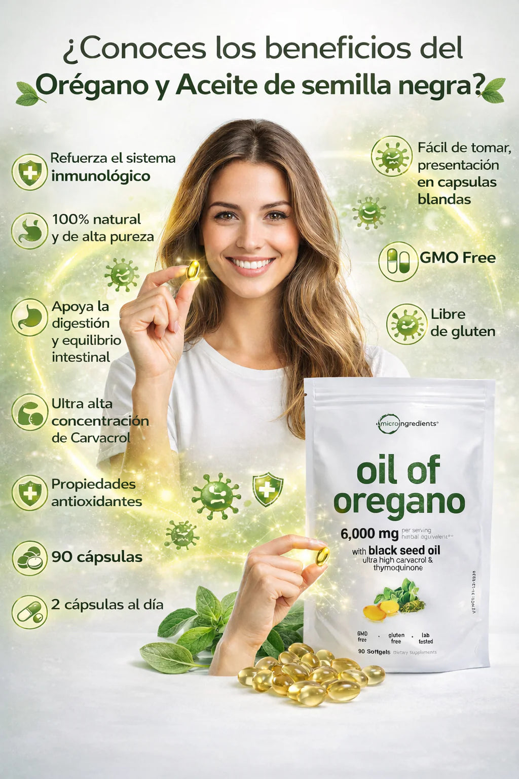 Oil Of Oregano /Aceite de Orégano 🌿 Refuerza tu Sistema Inmune de Forma Natural