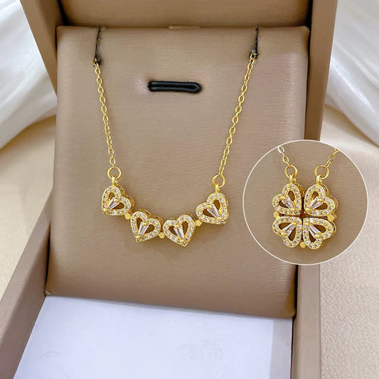 Collar Doble Elegancia con Dije de Trébol